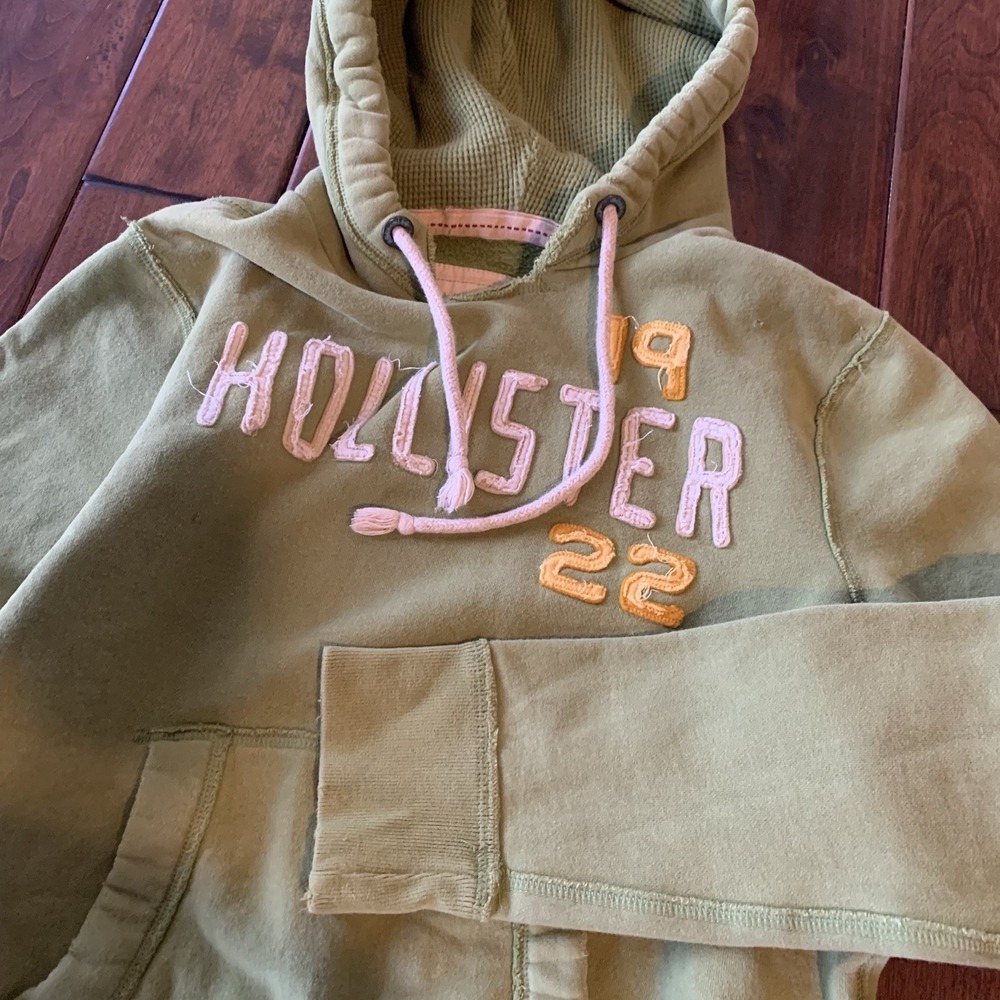 Vintage Hollister Appliqué Pullover Hoodie Green